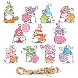 22 Pcs Easter Day Decorations Hanging Gnomes Ornaments Easter Gnome Tree Decorations Teacher Appreciation Gnomes Decorations for Spring Hanging Easter Ornaments (Gnome Style)