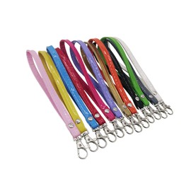 PAMIR TONG 12pcs Wristlet Keychain Cellphone Shinny Leather Strap with Lock (Silver Lock)