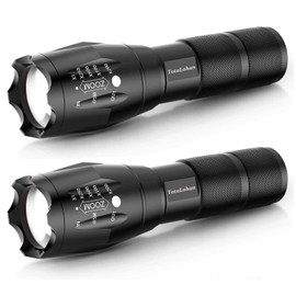 TotaLohan Military Grade Tactical LED High Lumens 5 Light Mode Flashlight Torch,2-Pack