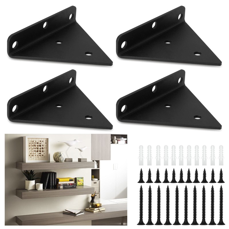 SENENQU Pack of 4 8 cm Floating Shelf Brackets, Invisible
