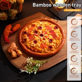 Roshtia 12 Pcs 17 x 12 Inches Wooden Pizza Peels for Making Pizza Paddle with Handle Hanging Cutting Board Spatula Paddle for Bread Cheese Kitchen(Acacia Wood)