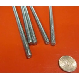 Basic 316 Stainless Steel Threaded Rods, RH, 1/4"-20 x 1 Ft Length, Pkg of 5 Units