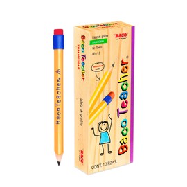 Baco | Lápiz de Grafito Bacoteacher Jumbo Triangular HB/2 - Caja con 10 Lápices Gruesos