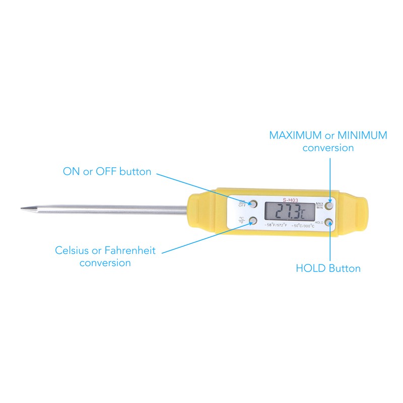 Digital Food Thermometer Automatic Calibration Pen Style High Accuracy Electronic