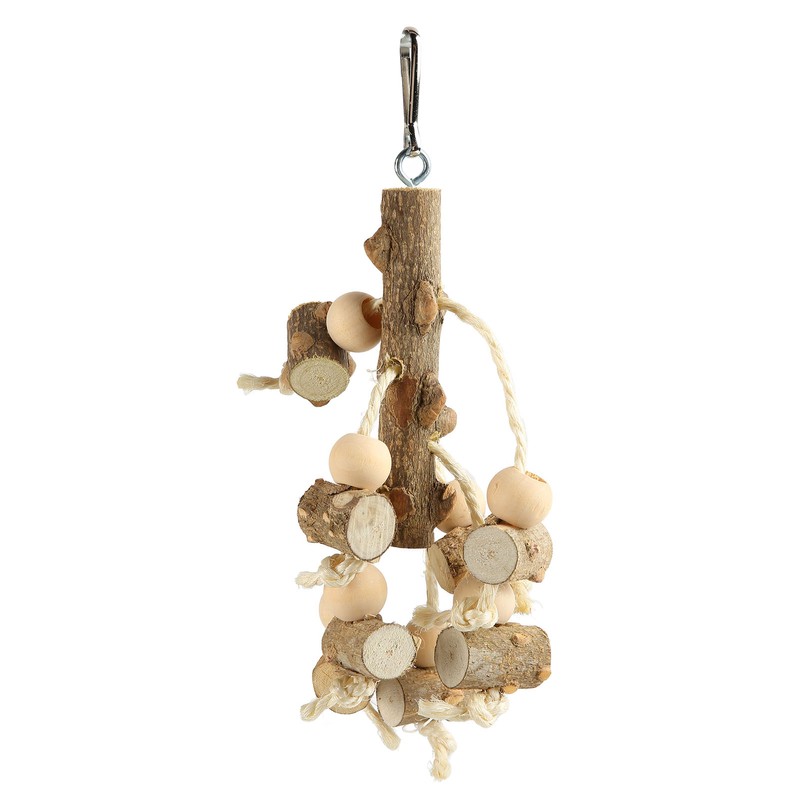 Bird Chewing Toys Hanging Natural Wood Parrot Swing Chewing Toys