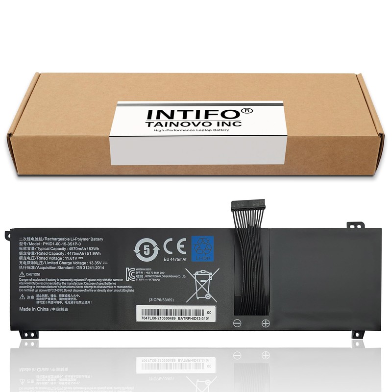 INTIFO 53Wh PHID1-00-15-3S1P-0 Laptop Battery Compatible with Mechrevo F1 Schenker