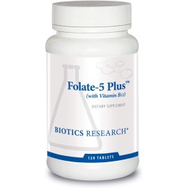 Biotics Research - Folate-5 Plus - with Vitamin B12 (120tabs)