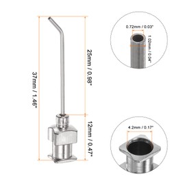 HARFINGTON 12pcs Dispensing Needles, 19 Gauge 1" Stainless Steel Blunt Tip 45 Degrees Bent Dispensing Needles with Luer Lock Connector for Ink Cartridges,Glue,Syringes,Woodworking