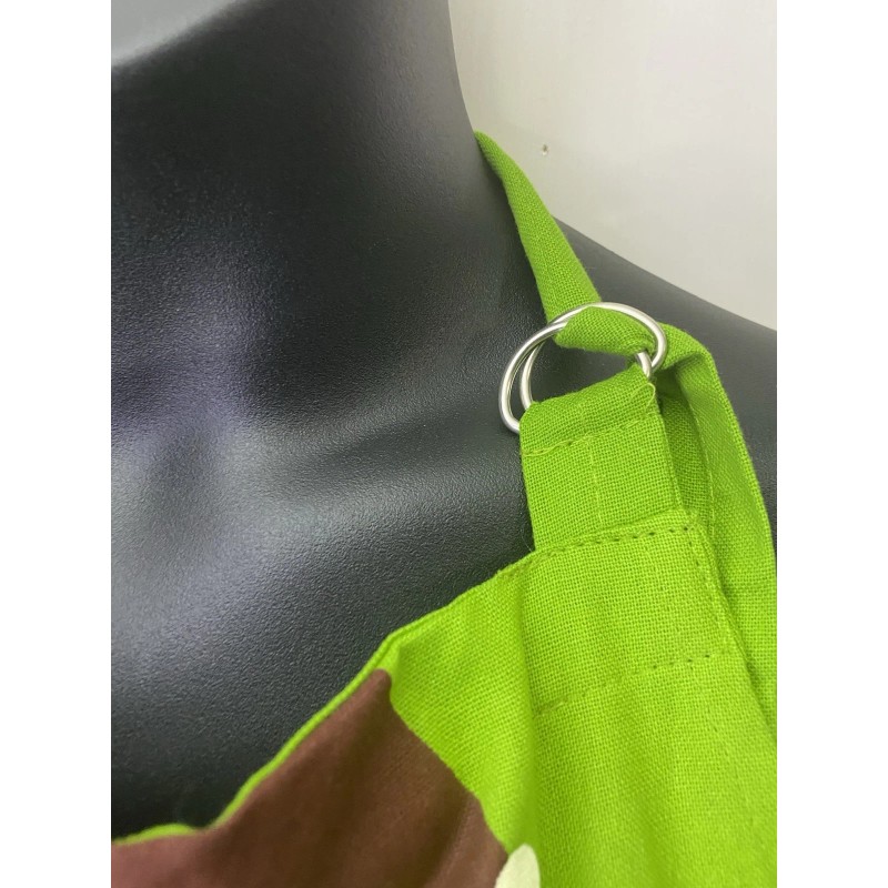 Sleigh Bell Bistro Green Elf Cotton Apron 24”x34” D ring