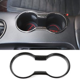 JeCar for Mustang Carbon Fiber Interior Cup Holder Cover Trim for Ford Mustang 2015-2023 Interior Accessories
