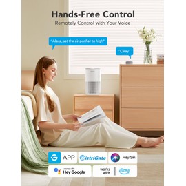 GoveeLife Mini Air Purifier for Bedroom, Smart Filter Air Purifier with App Alexa Control for Pet Hair, Odors, Pollen, Smoke, Portable Air Cleaner with 3 Speeds, 2 Modes, Timer, Aroma for Home