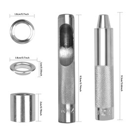 Emperoch 120 Sets Grommet Tool Kit, 1/2 Inch(12mm) Grommets Eyelets Kit,Silver Metal Tarpaulin Repair Eyelet with Installation Tools and for Leather Fabric Canvas Tarps Curtain Tarpaulin Awnings Tent