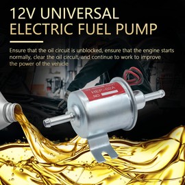 Effoexpart Universal Electric Fuel Pump 12V Transfer Low Pressure 5-9 PSI Gas Diesel Inline Compatible with Carburetor Motocycle Trucks Boats ATV HEP-02A