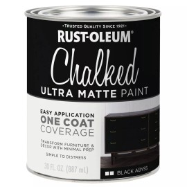Rust-Oleum 391444 Chalked Ultra Matte Interior Paint Black Abyss 30 oz