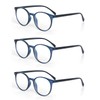 EYE ZOOM 3 Pack Retro Round Plastic Frame Reading Glasses