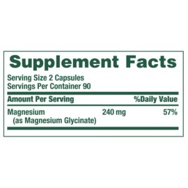 Nature's Bounty Glicinato de Magnesio Alta Absorción 240 mg, 180 Cápsulas