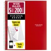 Five Star Spiral Notebook + Study App, 5 Subject, Wide