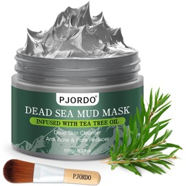 Pjordo Mascarilla De Barro Del Mar Muerto Con Aceite De Árbol De Té Para Rostro Y Cuerpo. Mascarilla Facial De Arcilla De Limpieza Profunda Para El Acné Y Los Puntos Negros. Minimiza Los Poros E Hidra