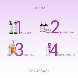 PUREZA NATUR Kit Serum facial Acido Hialurónico, Vitamina C y Retinol anti edad | Paquete completo de serum para el cuidado de la piel, hidratación y rejuvenecimiento (Kit AH + Retinol + Vit C)