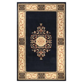 Superior Elegant Medallion Collection 8' x 10' Area Rug, Attractive Rug with Jute Backing, Durable and Beautiful Woven Structure, Floral Medallion Rug with Broad Border - Midnight Blue
