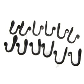 Hand Crafted And American Made! Wrought Iron Hooks-Nail Hooks-One Dozen Small-Hand Made-1 inch
