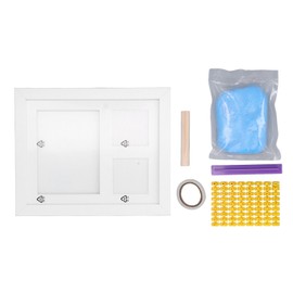Baby Footprint Kit DIY 3 Compartment Newborn Handprint Footprint Frame Kit for 100 Days Anniversary Blue Printing Clay