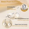 Suplight 925 Sterling Silver Pearl Dangle Earrings, Small Cutured Freshedwater