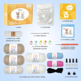 MOREJMTT - Kit de ganchillo para principiantes, kit de tejer, equipado con tutoriales en video paso a paso, kits de ganchillo para adultos, kit de animales de ganchillo (2 unidades, Alpaca)