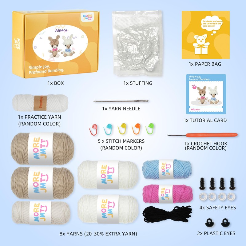 MOREJMTT - Kit de ganchillo para principiantes, kit de tejer,