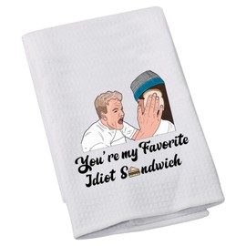 LEVLO GR Baking Fans Gift You're My Favorite Idiot Sandwich Kitchen Towel Dish Cloths Funny Baker New Home Gift for Her Him (Idiot Sandwich)