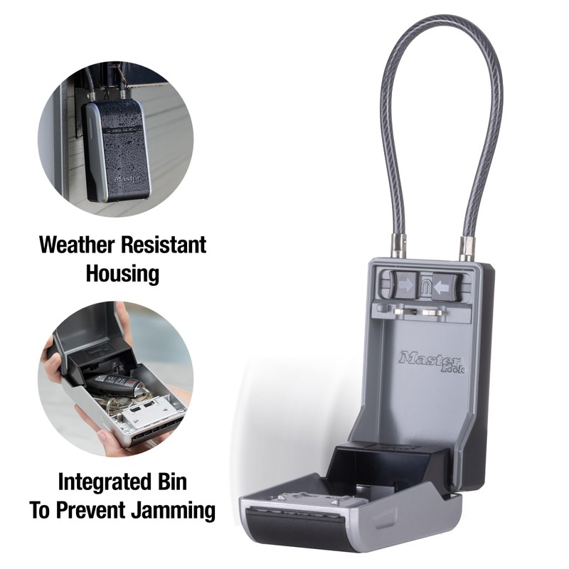 Master Lock High Capacity Key Lockbox, Combination Dial, Removable Cable
