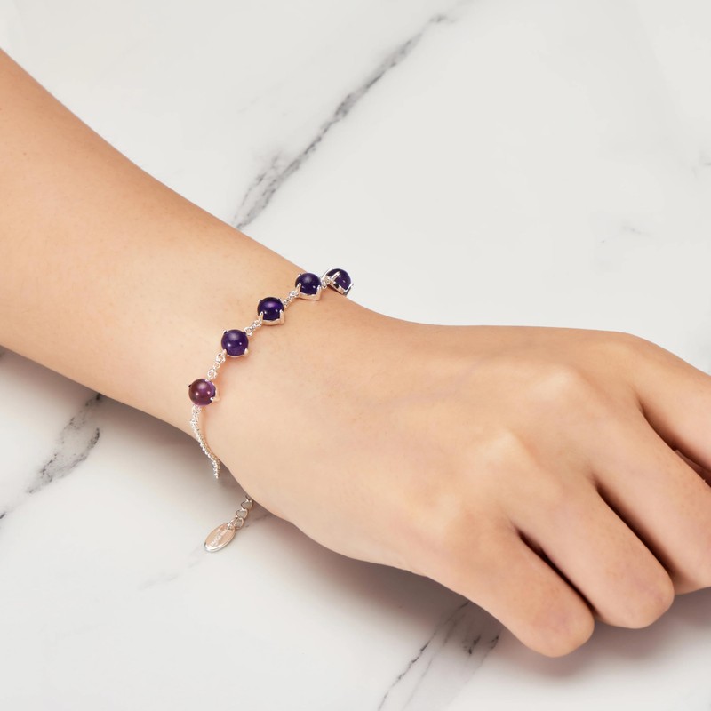 Philip Jones Amethyst Gemstone Bracelet