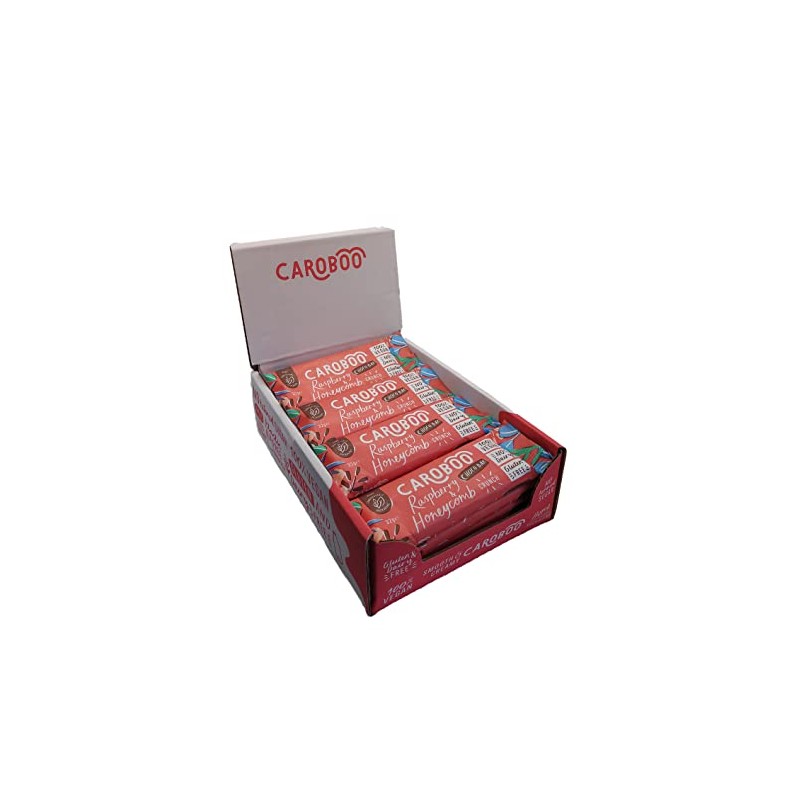 Caroboo Raspberry & Honeycomb ‘Crunch’ Choco Bars | Caffeine-free and