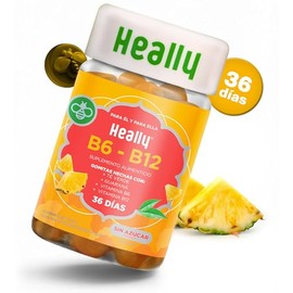 Gomitas con Vitamina B12 y B6 Té Verde y Guaraná HEALLY | 72 Gomitas, Sin Azúcar, Energía y Metabolismo, Natural, Vegano, Sabor Piña