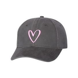 Go All Out One Size Charcoal Baseball Cute Abstract Heart Embroidered Dad Hat Structured Cap