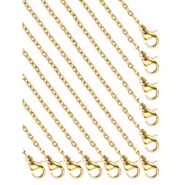 KESOCORAY 24 cadenas de acero inoxidable dorado de 22 pulgadas de 2 mm con acabado para hacer joyas