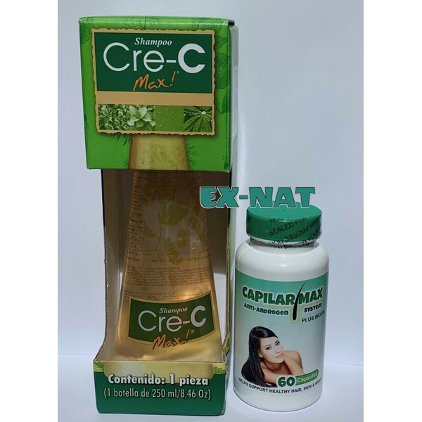 Shampoo Cre-C Max 1 Fco + Capilar Plus Hair Growth Loss Treatment Vitamins
