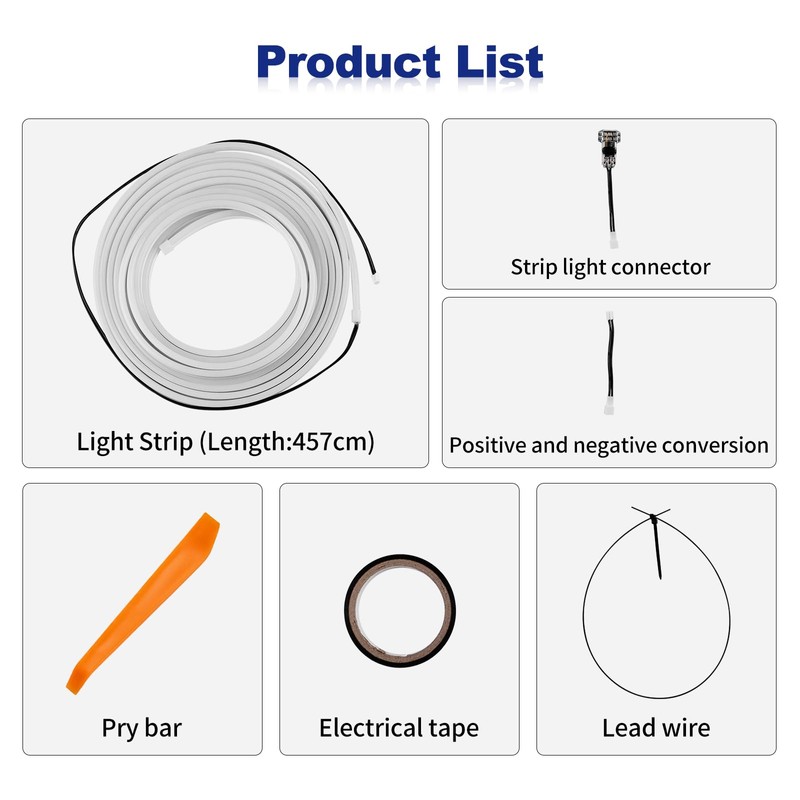 JUPIZEUS Cuttable Universal Fit LED Rear Trunk Cargo Light Interior