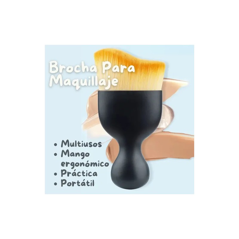 Brocha Curva Cuidado Facial Cerdas Suaves Maquillaje Base F