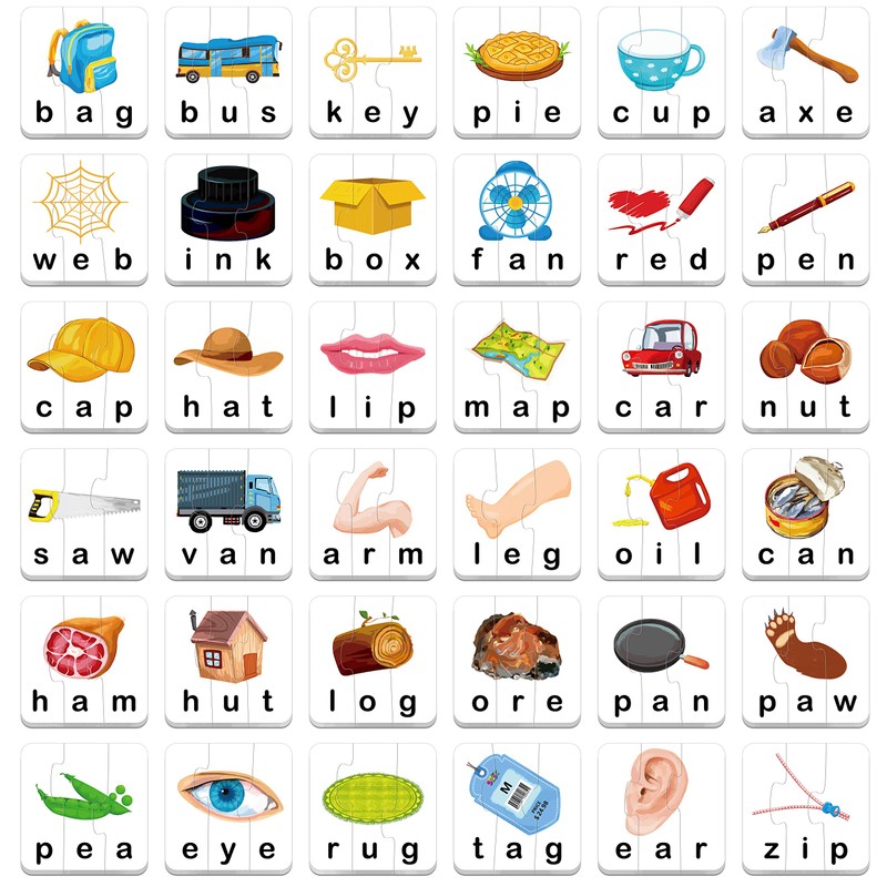 72 Word Spelling Puzzles with Error-Correction Mechanism in 3 Pieces,