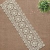 Yizunnu Handmade Crochet Lace Cotton Beige Table Runner Wedding Parting