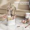 STORICANS Makeup Brush Holder Rotating Organiser with Clear Lid，Sliding Opening