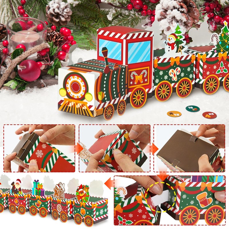 BOFUNX Advent Calendar for Filling, Small Train Set, 24 Pieces