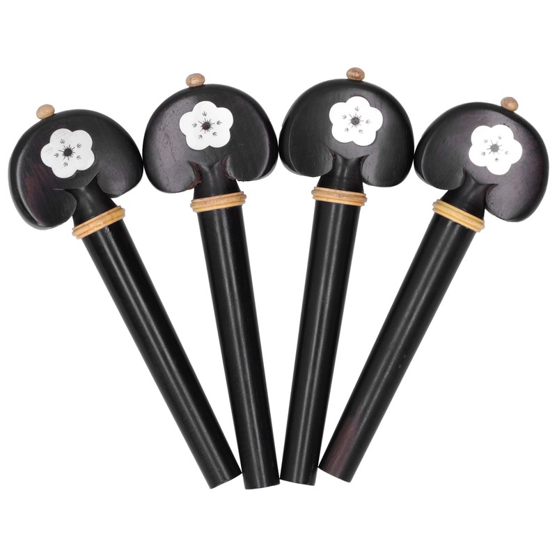 4Pcs Cello Pegs String Tuning Hand Carved Ebony Wood Musical