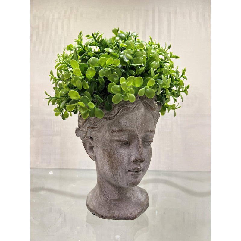 Abbott Collection Goddess Head Planter - Extra Small Cement Indoor