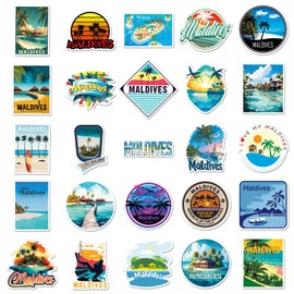 Maldives Stickers for Laptop (50 PCS),Gift for Children Teens Adults Girl Boys,Waterproof Stickers for Water Bottle,Maldives Vinyl Stickers for Scrapbook,Skateboard,Bike,Phone,Dairy