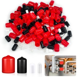 NINGYER Pack of 320 Rubber End Caps, 3 mm/6 mm/9 mm/12 mm Round Rubber Caps, PVC Vinyl Rubber Caps for Screws, Pipes, Cables (Red, Black, White, Transparent, 4 Sizes)