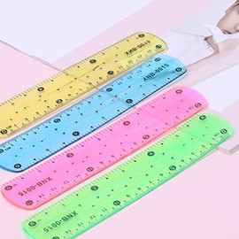 Regla transparente suave de 15 cm, multicolores, flexible, recta, para medición, inastillable, para regalo de estudiantes, regla de redacción, regla d