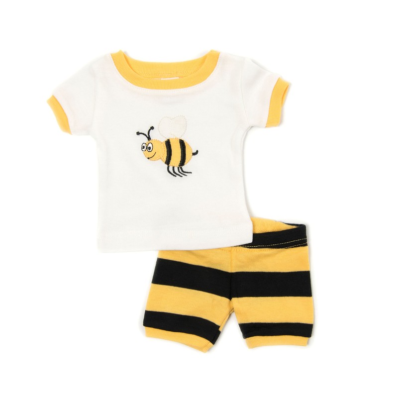 Leveret Shorts Matching Doll & Girl Bumble Bee 2 Piece