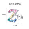 LUXILLA Initial Stud Earrings for Women 925 Sterling Silver Cubic